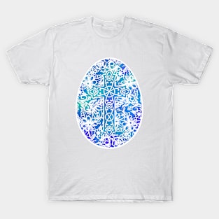 Aqua Blue Easter Egg Pysanky Style | Cherie's Art(c)2021 T-Shirt